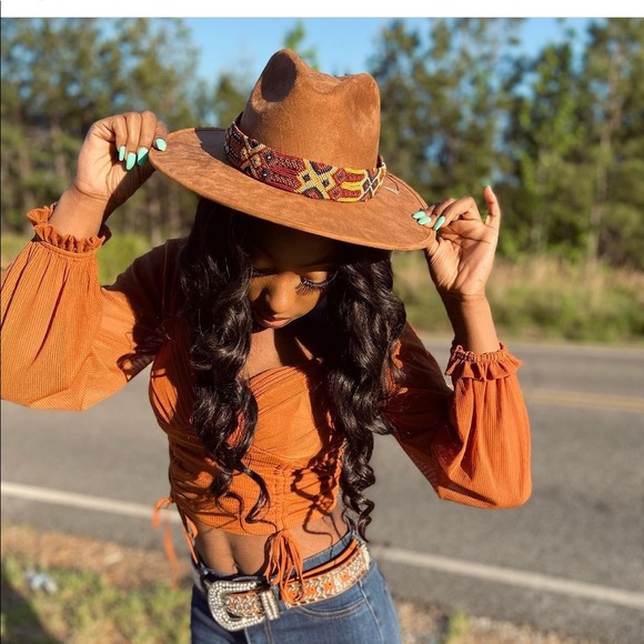 Joanna Indiana Suede Flat Brim Hat Camel main image 13